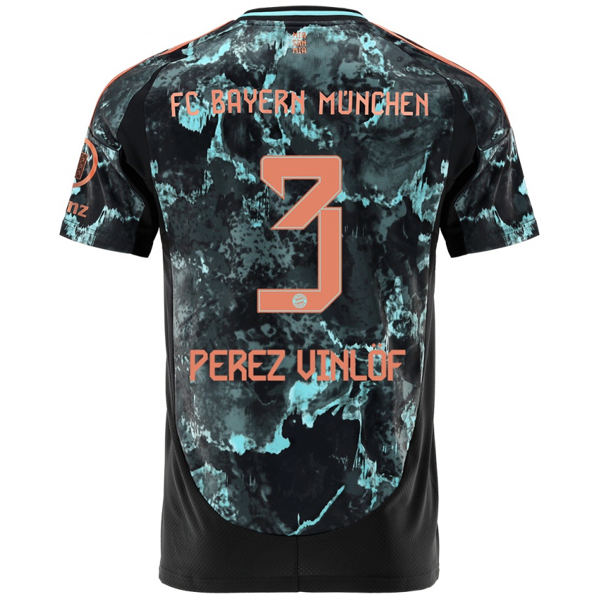 Niño Camiseta Matteo Perez Vinlöf #3 Negro 2ª Equipación 2024/25 La Camisa Argentina