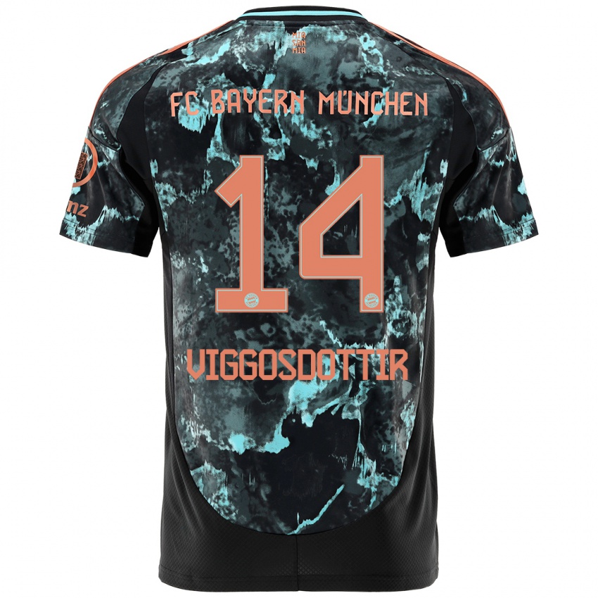 Niño Camiseta Glodis Perla Viggosdottir #14 Negro 2ª Equipación 2024/25 La Camisa Argentina