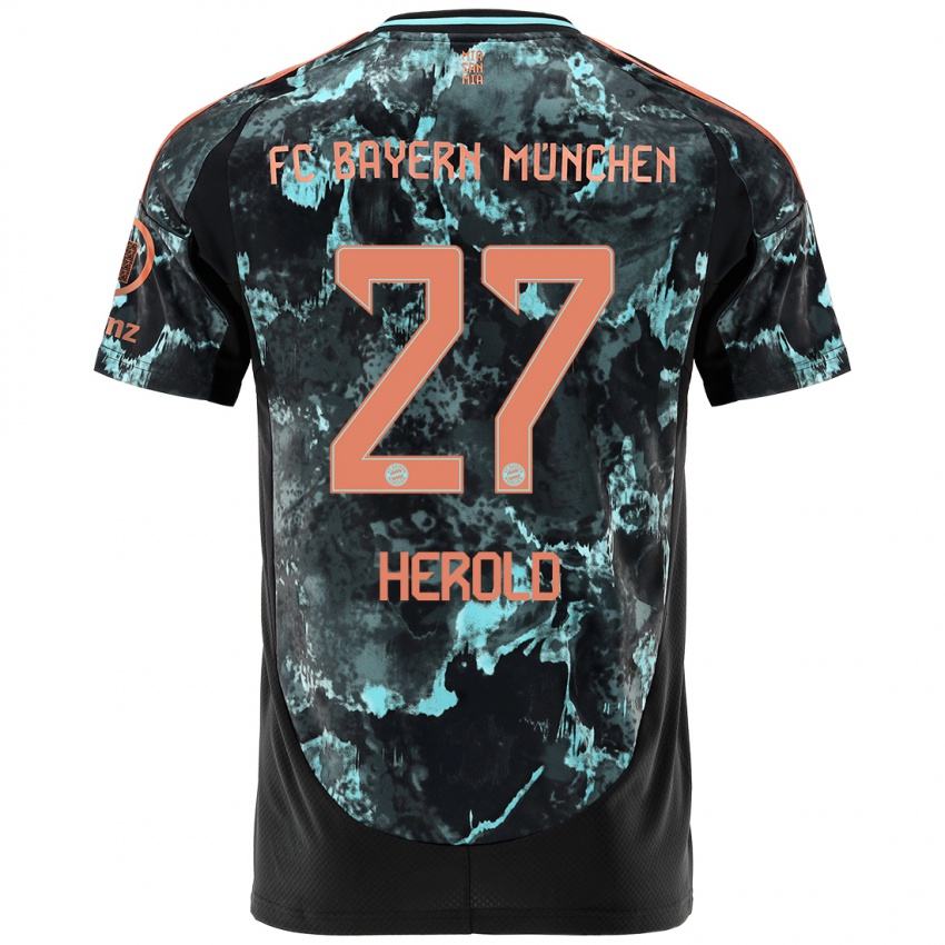 Niño Camiseta David Herold #27 Negro 2ª Equipación 2024/25 La Camisa Argentina