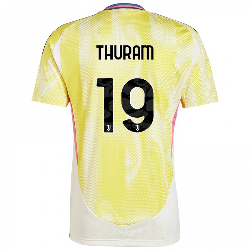 Niño Camiseta Khéphren Thuram #19 Amarillo Solar 2ª Equipación 2024/25 La Camisa Argentina