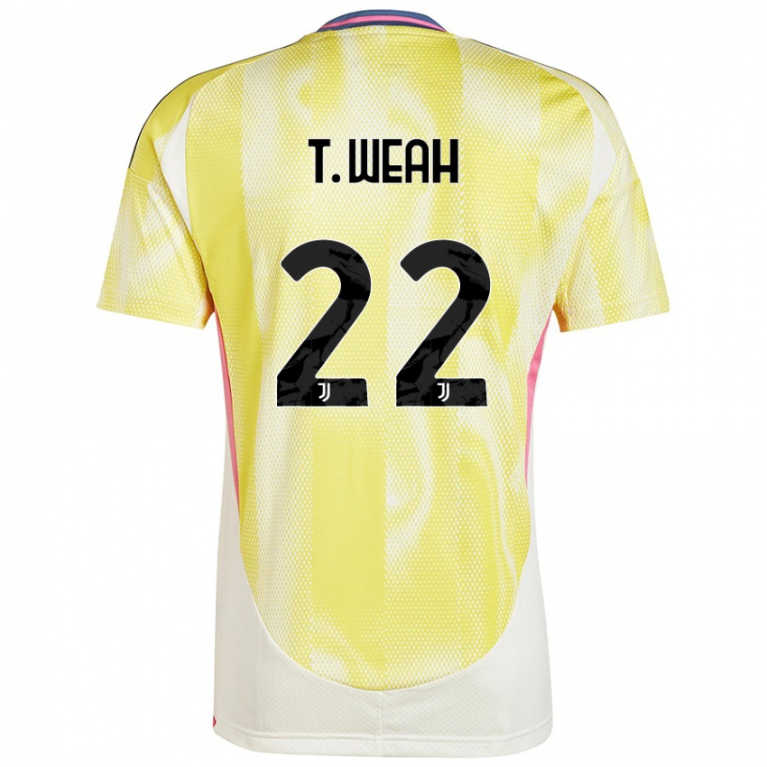 Niño Camiseta Timothy Weah #22 Amarillo Solar 2ª Equipación 2024/25 La Camisa Argentina