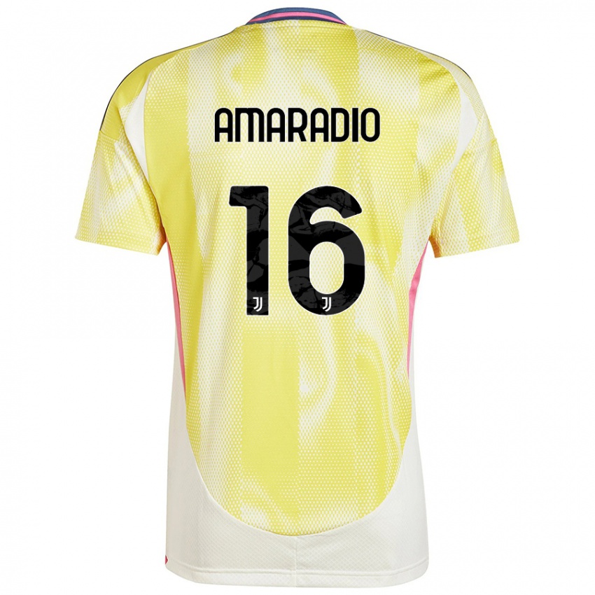 Niño Camiseta Luca Amaradio #16 Amarillo Solar 2ª Equipación 2024/25 La Camisa Argentina