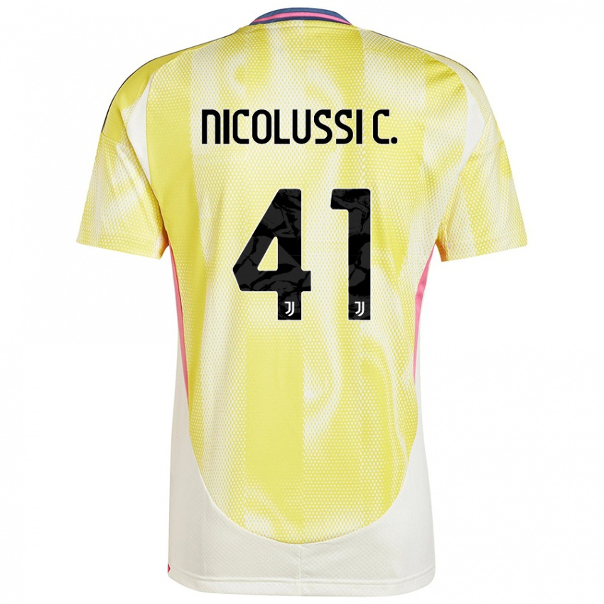 Niño Camiseta Hans Nicolussi Caviglia #41 Amarillo Solar 2ª Equipación 2024/25 La Camisa Argentina