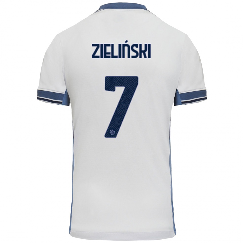 Niño Camiseta Piotr Zielinski #7 Blanco Gris 2ª Equipación 2024/25 La Camisa Argentina