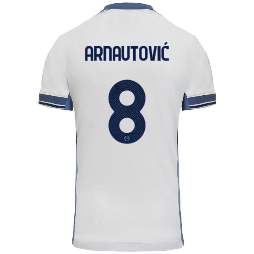 Niño Camiseta Marko Arnautovic #8 Blanco Gris 2ª Equipación 2024/25 La Camisa Argentina