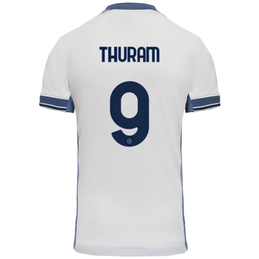 Niño Camiseta Marcus Thuram #9 Blanco Gris 2ª Equipación 2024/25 La Camisa Argentina