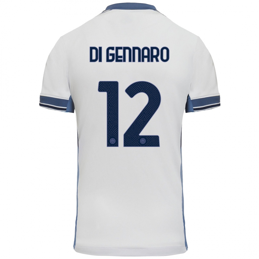 Niño Camiseta Raffaele Di Gennaro #12 Blanco Gris 2ª Equipación 2024/25 La Camisa Argentina