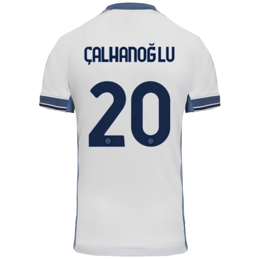 Niño Camiseta Hakan Calhanoglu #20 Blanco Gris 2ª Equipación 2024/25 La Camisa Argentina