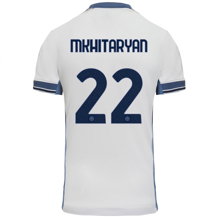 Niño Camiseta Henrikh Mkhitaryan #22 Blanco Gris 2ª Equipación 2024/25 La Camisa Argentina