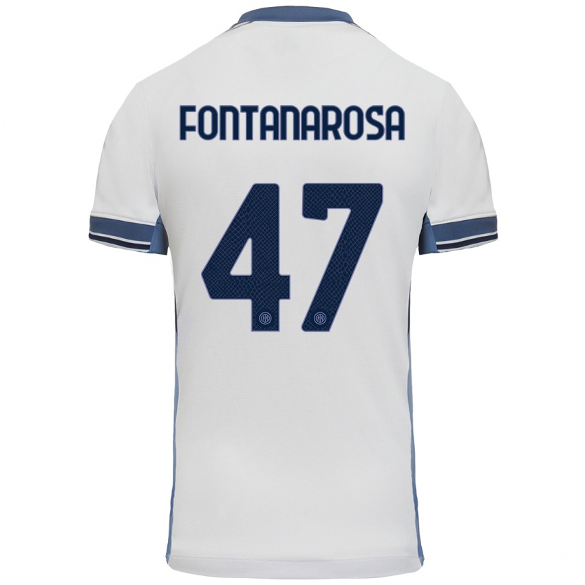 Niño Camiseta Alessandro Fontanarosa #47 Blanco Gris 2ª Equipación 2024/25 La Camisa Argentina