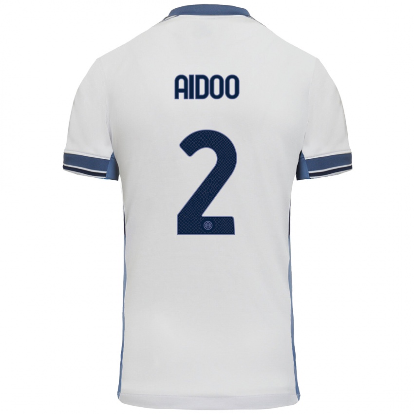 Niño Camiseta Mike Aidoo #2 Blanco Gris 2ª Equipación 2024/25 La Camisa Argentina