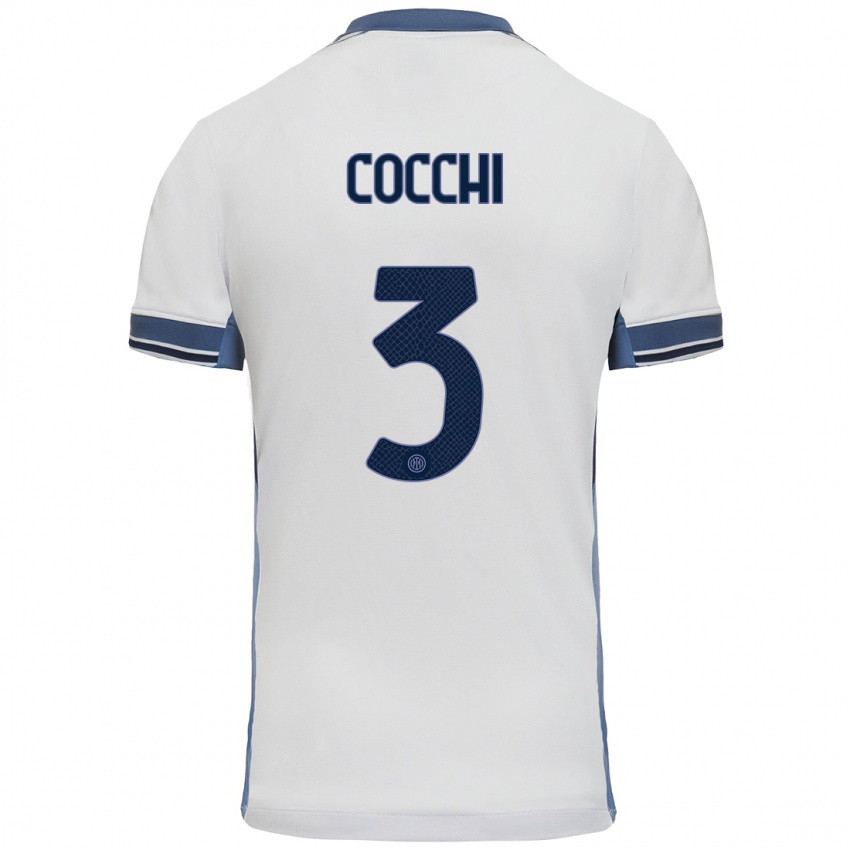 Niño Camiseta Matteo Cocchi #3 Blanco Gris 2ª Equipación 2024/25 La Camisa Argentina