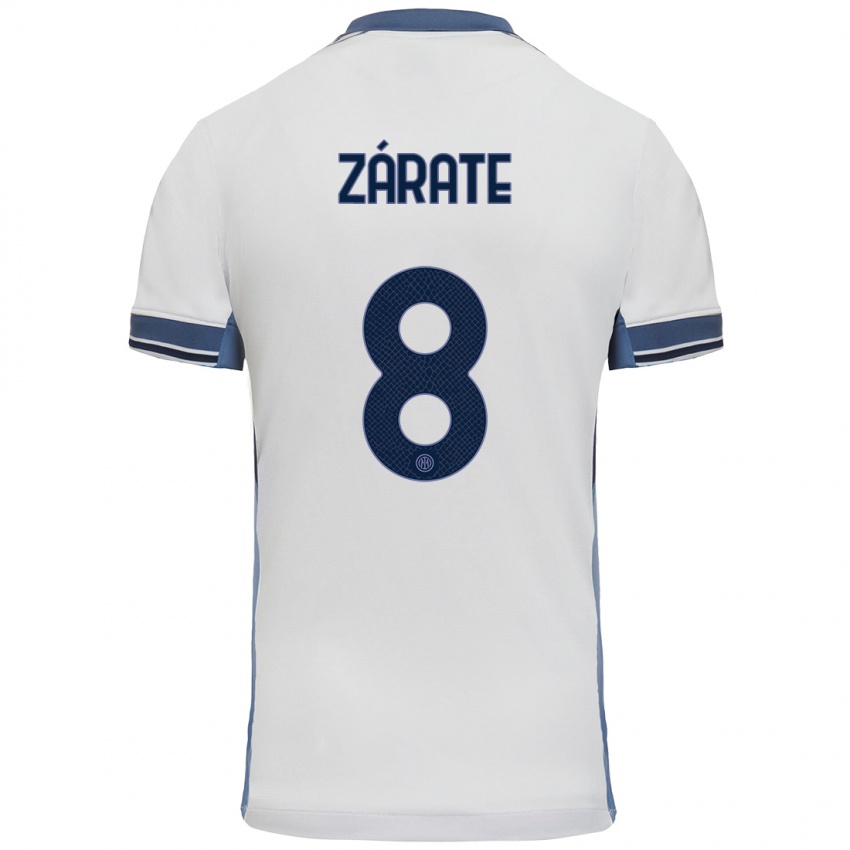 Niño Camiseta Dilan Zárate #8 Blanco Gris 2ª Equipación 2024/25 La Camisa Argentina