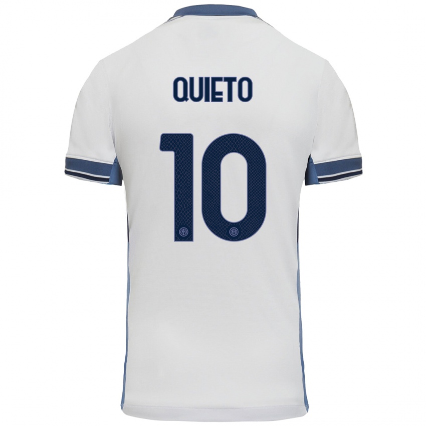 Niño Camiseta Daniele Quieto #10 Blanco Gris 2ª Equipación 2024/25 La Camisa Argentina