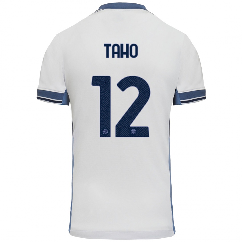 Niño Camiseta Alain Taho #12 Blanco Gris 2ª Equipación 2024/25 La Camisa Argentina