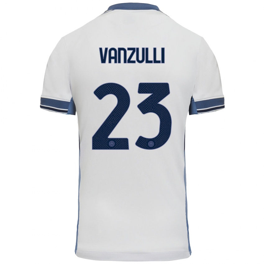 Niño Camiseta Marco Vanzulli #23 Blanco Gris 2ª Equipación 2024/25 La Camisa Argentina