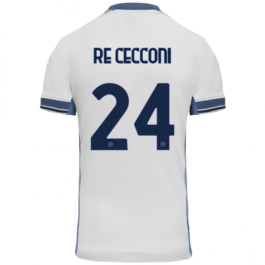 Niño Camiseta Gabriele Re Cecconi #24 Blanco Gris 2ª Equipación 2024/25 La Camisa Argentina