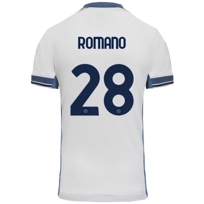 Niño Camiseta Thiago Romano #28 Blanco Gris 2ª Equipación 2024/25 La Camisa Argentina