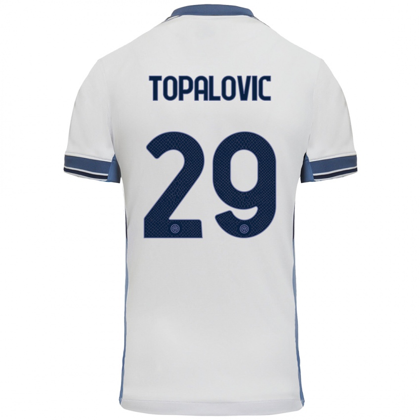 Niño Camiseta Luka Topalovic #29 Blanco Gris 2ª Equipación 2024/25 La Camisa Argentina