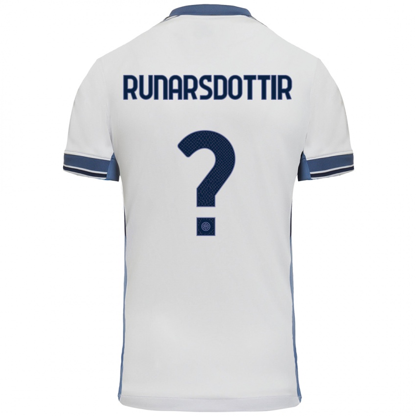 Niño Camiseta Cecilía Rán Rúnarsdóttir #0 Blanco Gris 2ª Equipación 2024/25 La Camisa Argentina