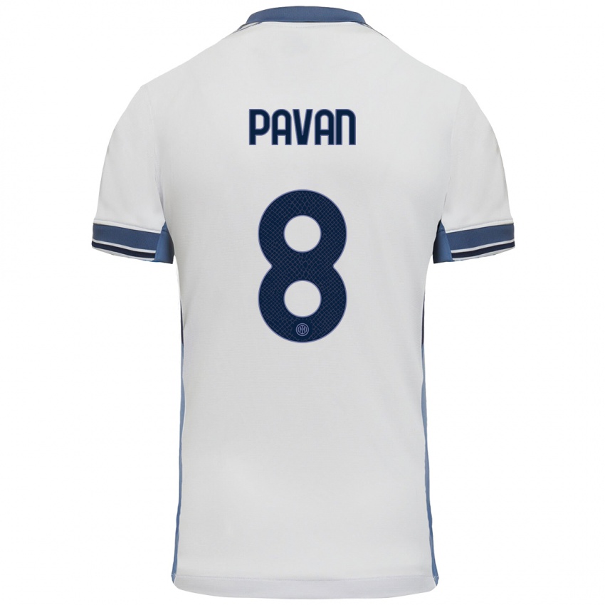 Niño Camiseta Matilde Pavan #8 Blanco Gris 2ª Equipación 2024/25 La Camisa Argentina