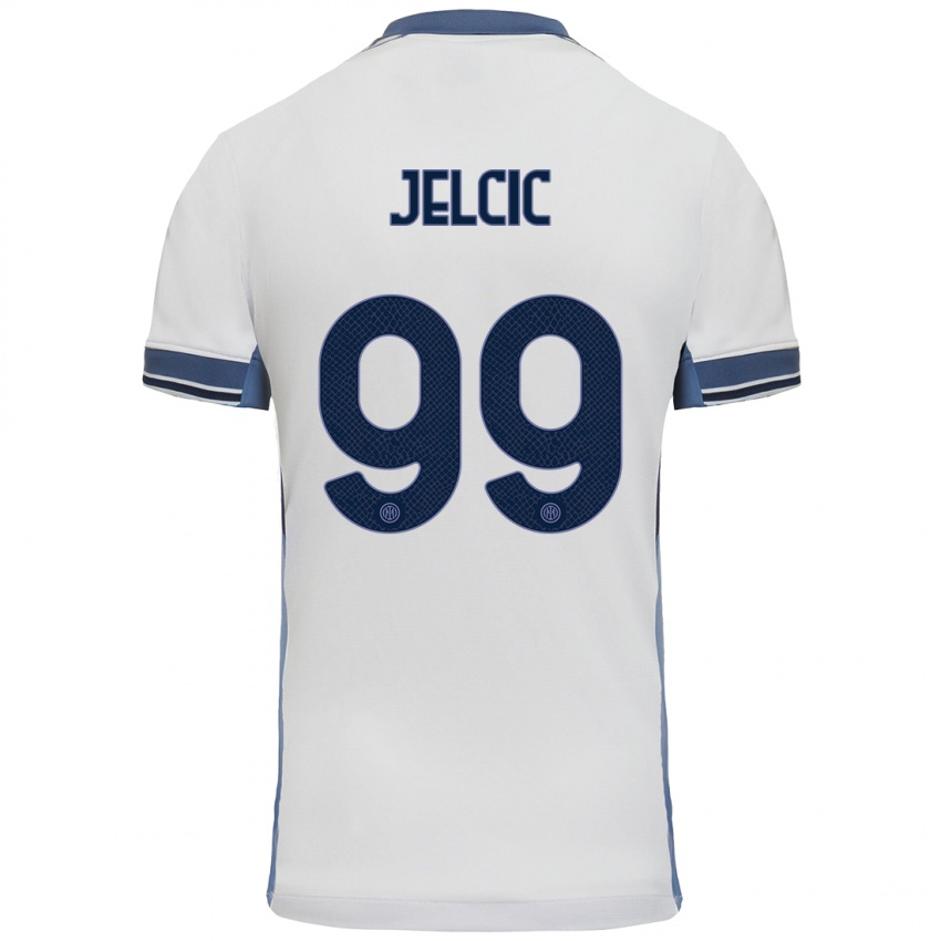 Niño Camiseta Maja Jelčić #99 Blanco Gris 2ª Equipación 2024/25 La Camisa Argentina