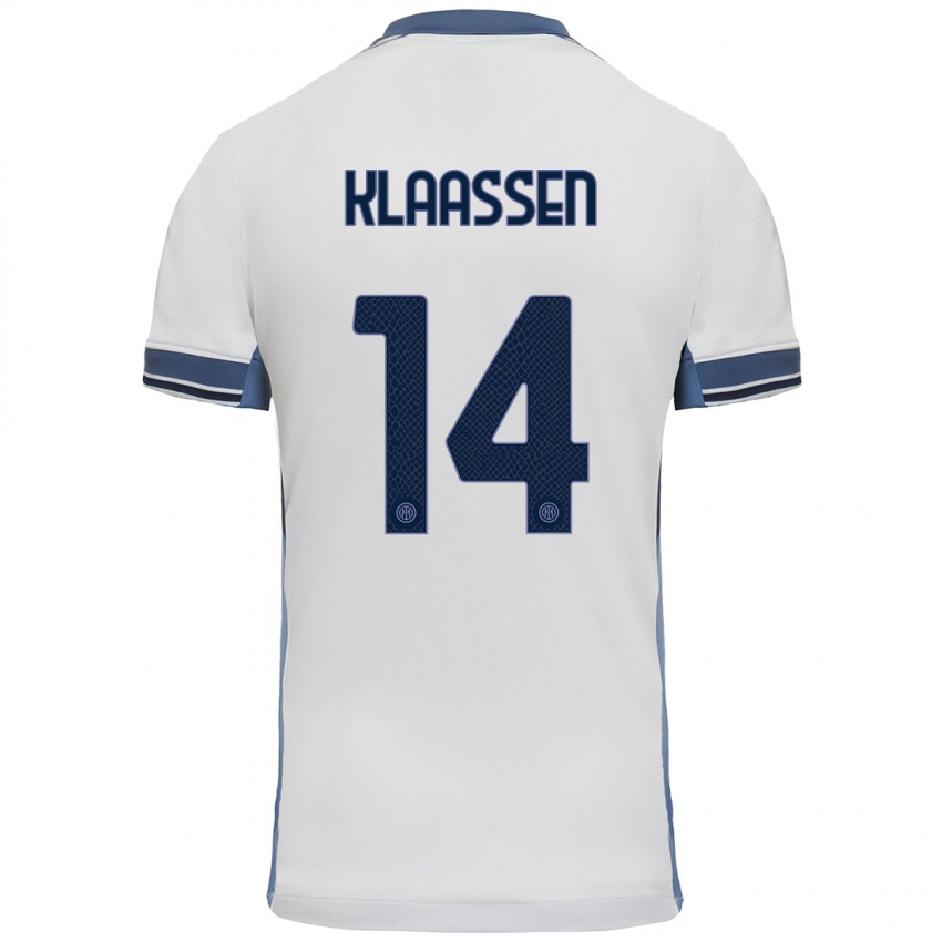 Niño Camiseta Davy Klaassen #14 Blanco Gris 2ª Equipación 2024/25 La Camisa Argentina