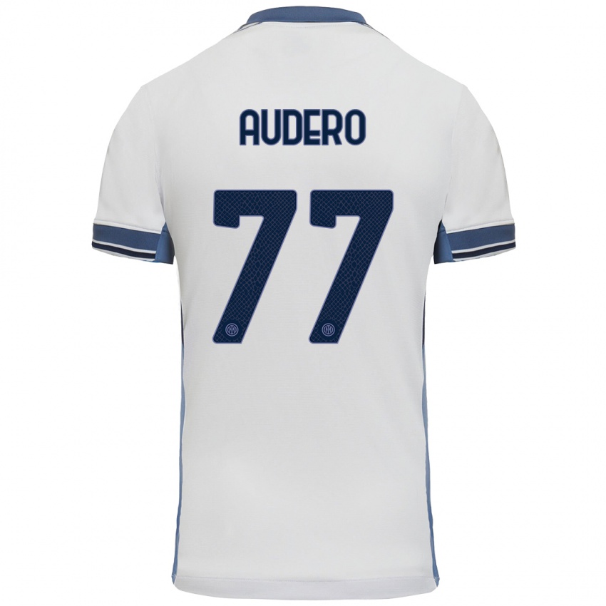 Niño Camiseta Emil Audero #77 Blanco Gris 2ª Equipación 2024/25 La Camisa Argentina