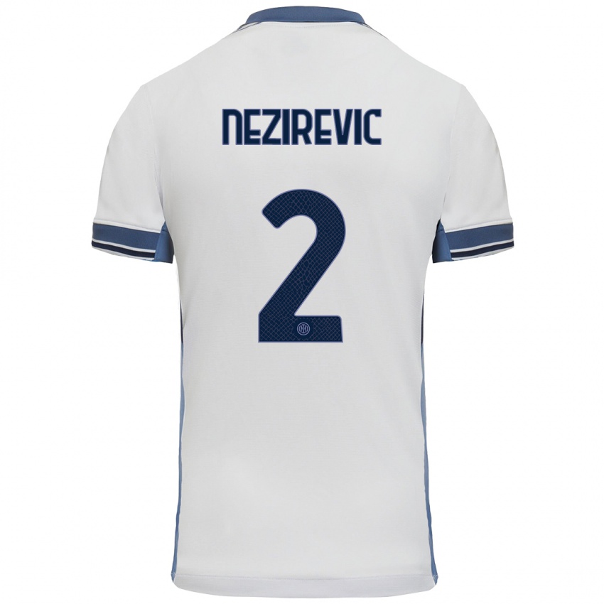 Niño Camiseta Alem Nezirevic #2 Blanco Gris 2ª Equipación 2024/25 La Camisa Argentina