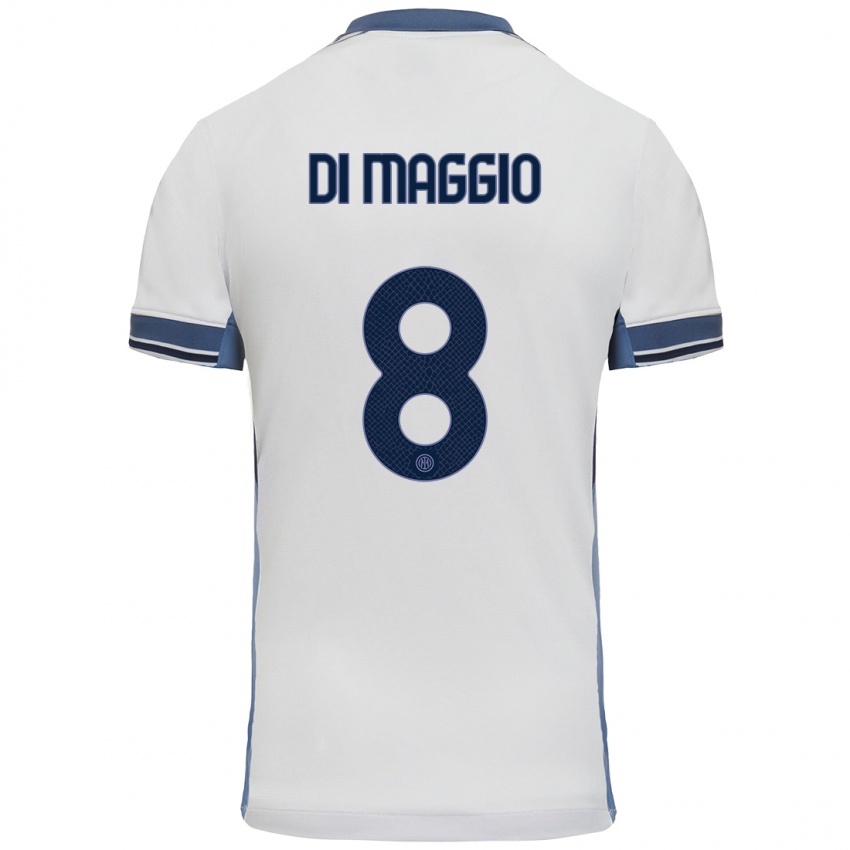 Niño Camiseta Luca Di Maggio #8 Blanco Gris 2ª Equipación 2024/25 La Camisa Argentina