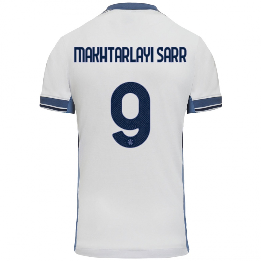 Niño Camiseta Amadou Makhtarlayi Sarr #9 Blanco Gris 2ª Equipación 2024/25 La Camisa Argentina