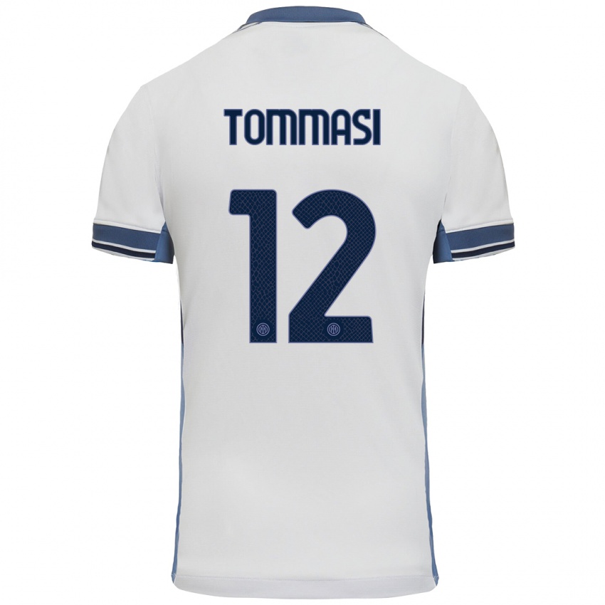 Niño Camiseta Francesco Tommasi #12 Blanco Gris 2ª Equipación 2024/25 La Camisa Argentina