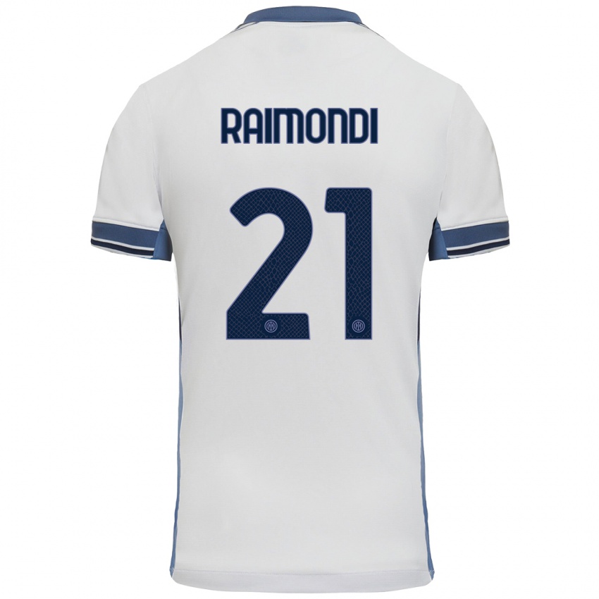 Niño Camiseta Paolo Raimondi #21 Blanco Gris 2ª Equipación 2024/25 La Camisa Argentina