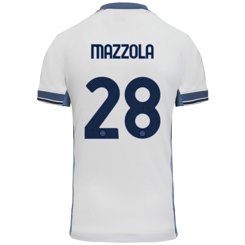 Niño Camiseta Giuseppe Mazzola #28 Blanco Gris 2ª Equipación 2024/25 La Camisa Argentina