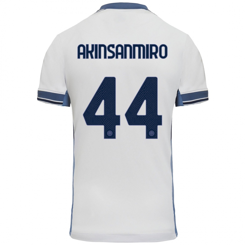 Niño Camiseta Ebenezer Akinsanmiro #44 Blanco Gris 2ª Equipación 2024/25 La Camisa Argentina