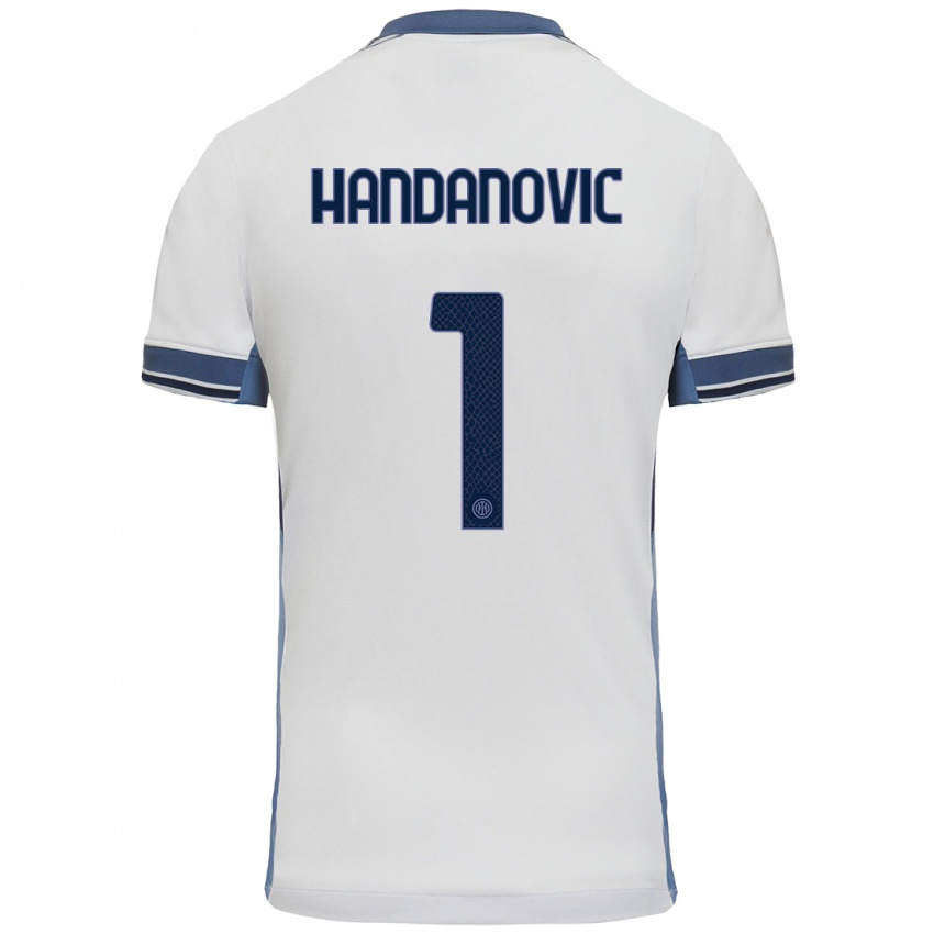 Niño Camiseta Samir Handanovic #1 Blanco Gris 2ª Equipación 2024/25 La Camisa Argentina