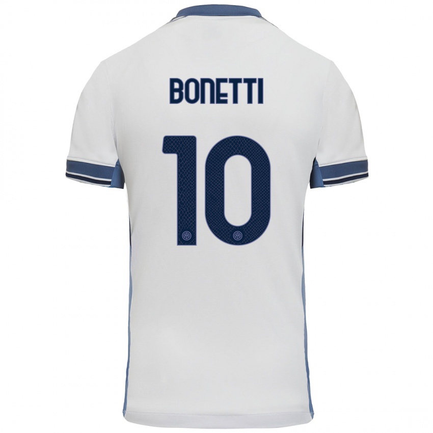 Niño Camiseta Tatiana Bonetti #10 Blanco Gris 2ª Equipación 2024/25 La Camisa Argentina