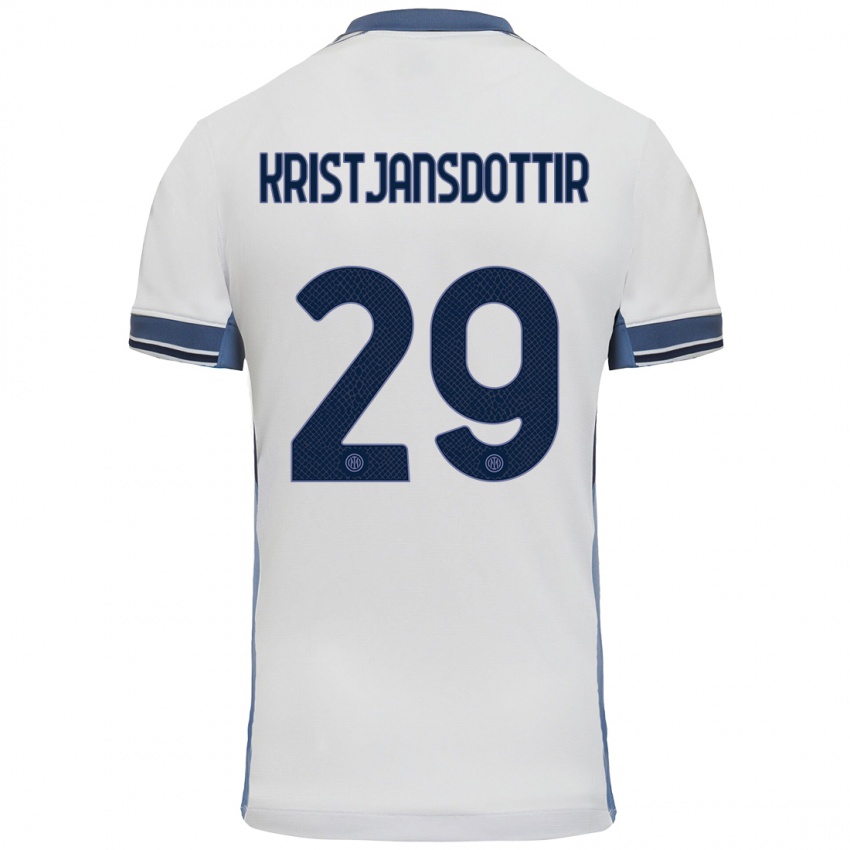 Niño Camiseta Anna Bjork Kristjansdottir #29 Blanco Gris 2ª Equipación 2024/25 La Camisa Argentina