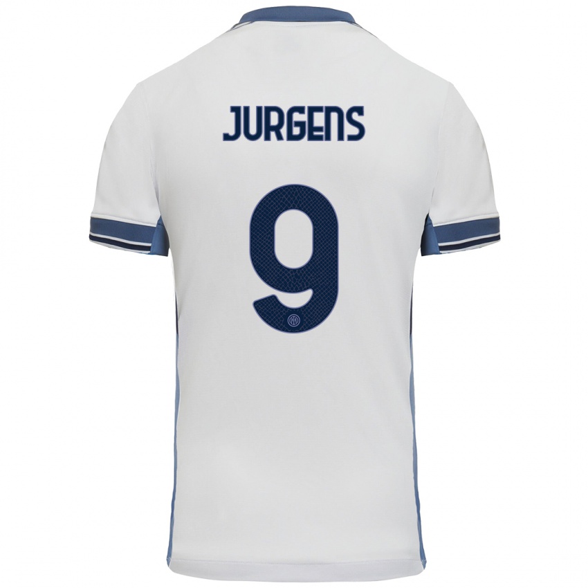 Niño Camiseta Oliver Jurgens #9 Blanco Gris 2ª Equipación 2024/25 La Camisa Argentina