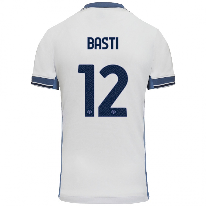 Niño Camiseta Matteo Basti #12 Blanco Gris 2ª Equipación 2024/25 La Camisa Argentina