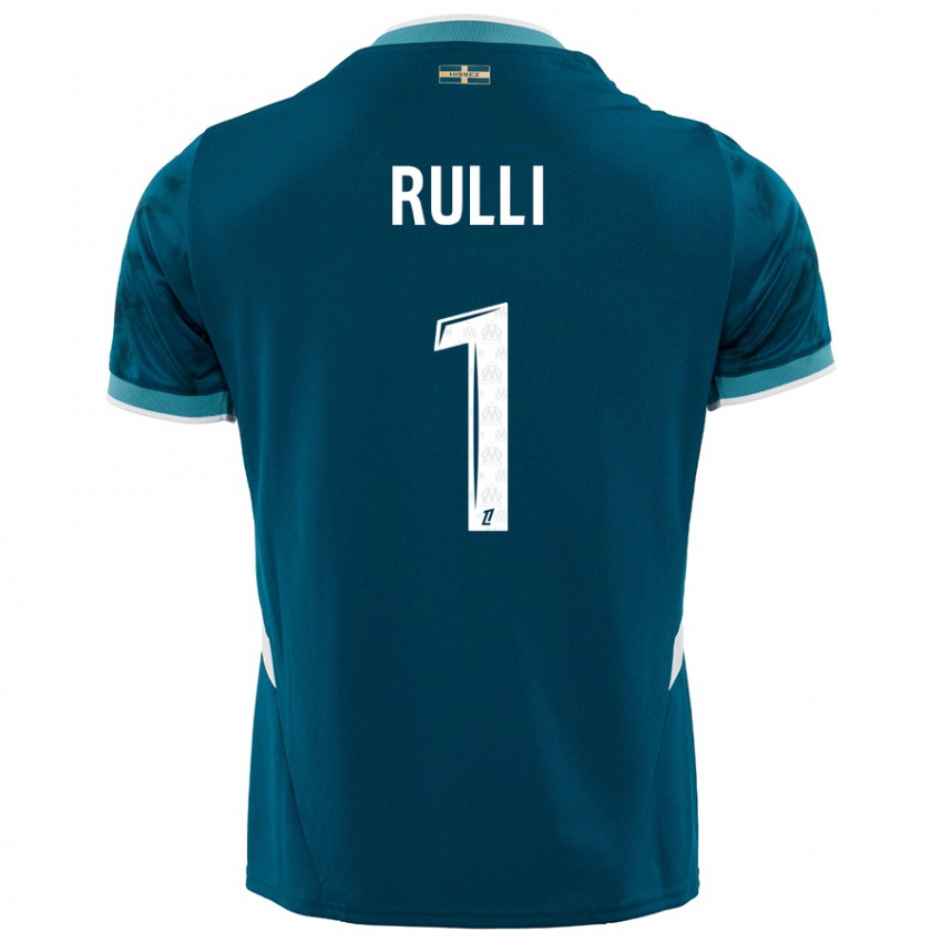 Niño Camiseta Gerónimo Rulli #1 Azul Turquesa 2ª Equipación 2024/25 La Camisa Argentina