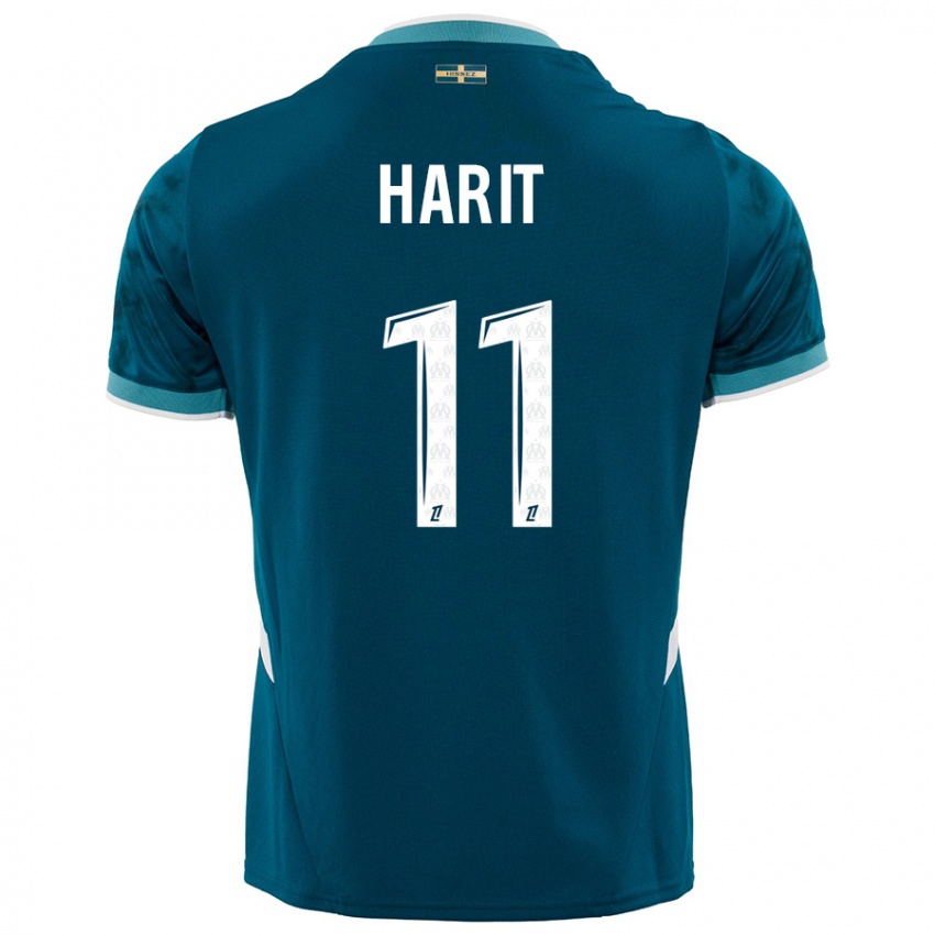 Niño Camiseta Amine Harit #11 Azul Turquesa 2ª Equipación 2024/25 La Camisa Argentina