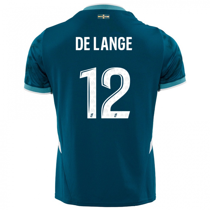 Niño Camiseta Jeffrey De Lange #12 Azul Turquesa 2ª Equipación 2024/25 La Camisa Argentina