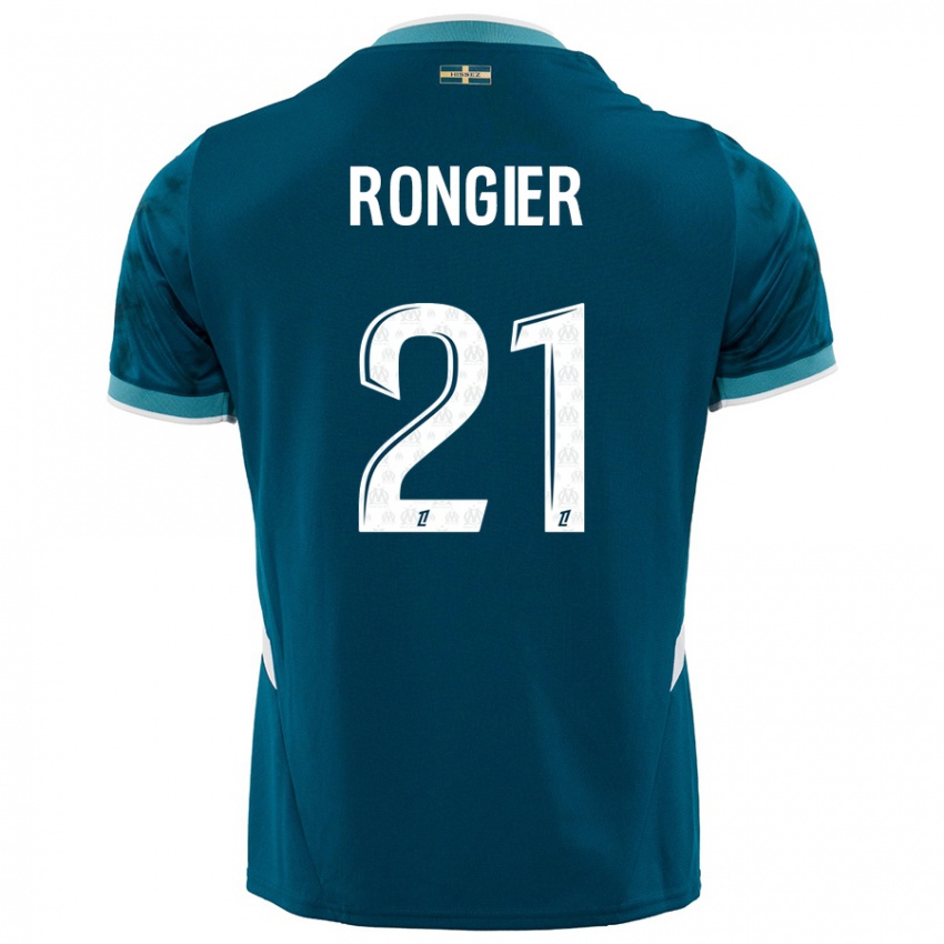 Niño Camiseta Valentin Rongier #21 Azul Turquesa 2ª Equipación 2024/25 La Camisa Argentina