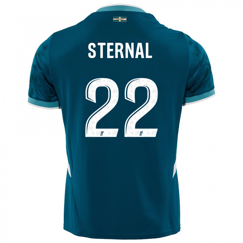 Niño Camiseta Enzo Sternal #22 Azul Turquesa 2ª Equipación 2024/25 La Camisa Argentina