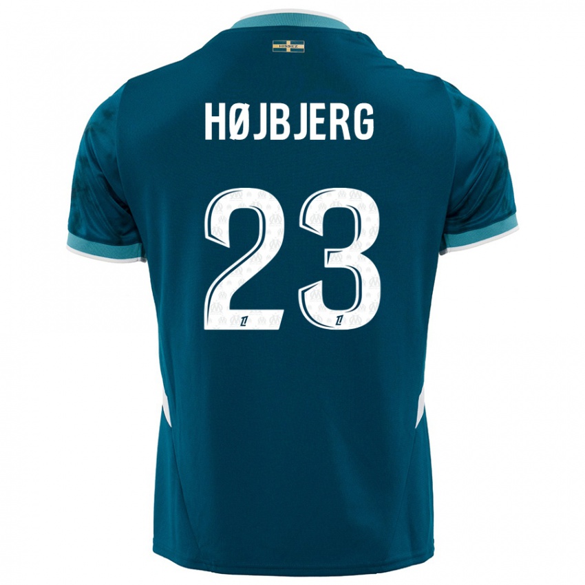 Niño Camiseta Pierre Emile Hojbjerg #23 Azul Turquesa 2ª Equipación 2024/25 La Camisa Argentina