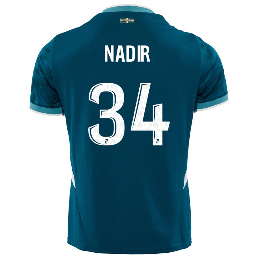 Niño Camiseta Bilal Nadir #34 Azul Turquesa 2ª Equipación 2024/25 La Camisa Argentina