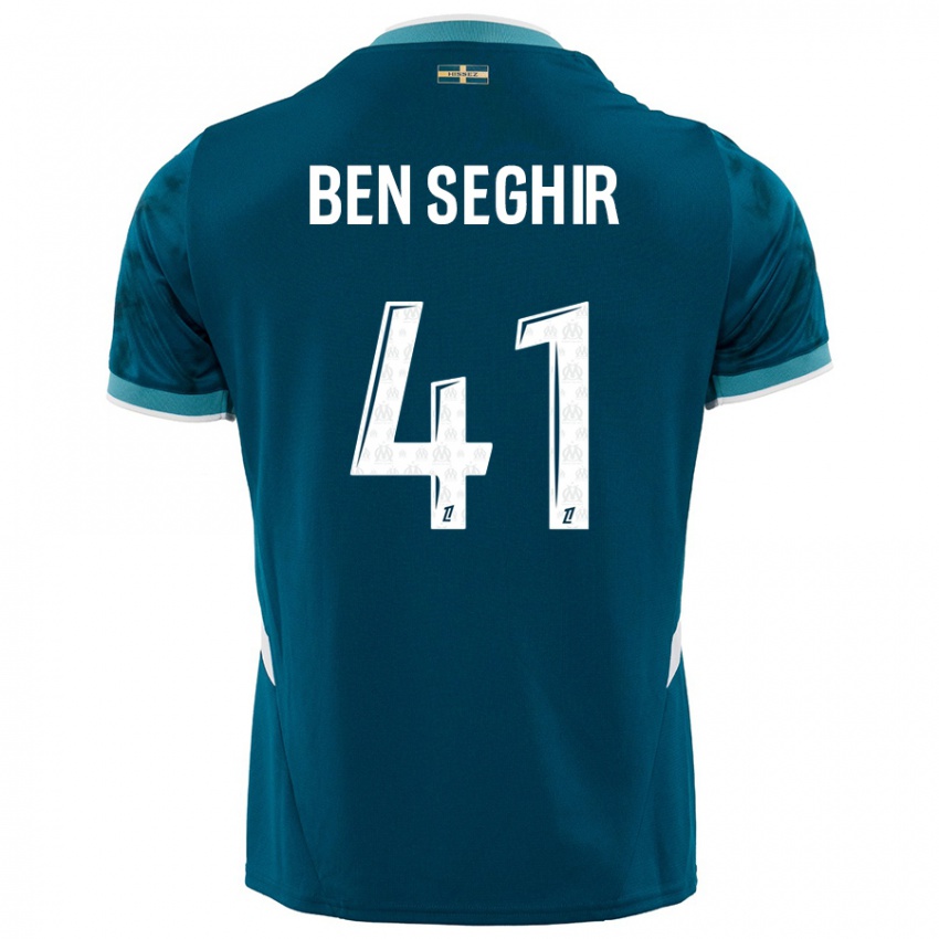 Niño Camiseta Salim Ben Seghir #41 Azul Turquesa 2ª Equipación 2024/25 La Camisa Argentina