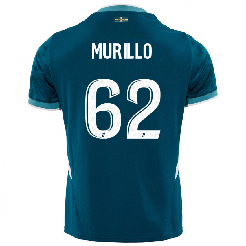 Niño Camiseta Amir Murillo #62 Azul Turquesa 2ª Equipación 2024/25 La Camisa Argentina