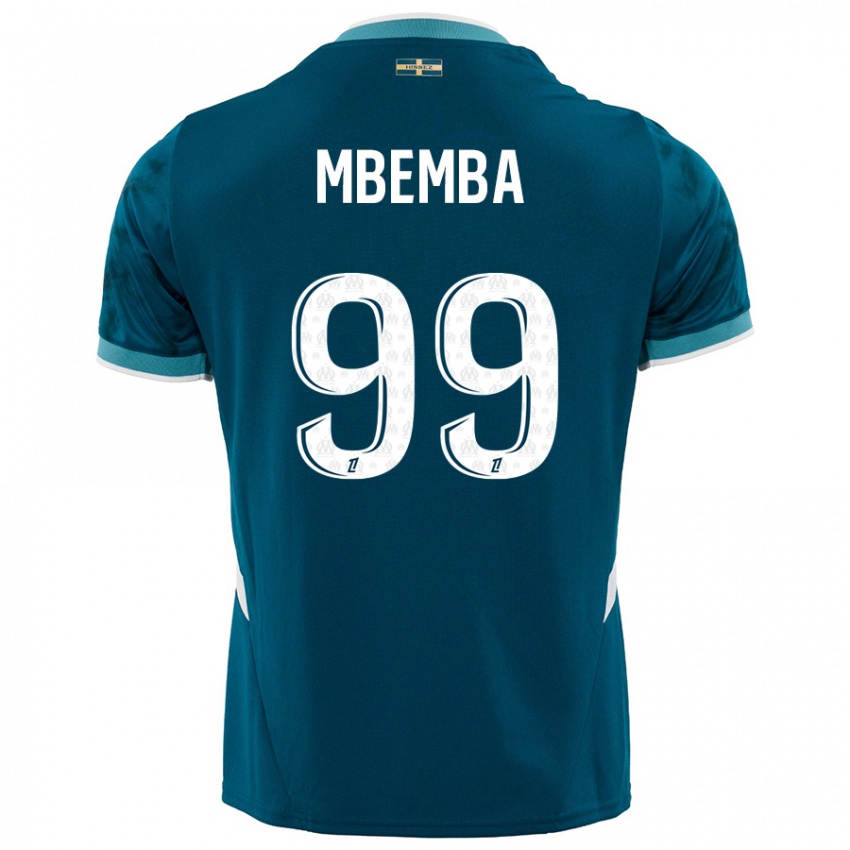 Niño Camiseta Chancel Mbemba #99 Azul Turquesa 2ª Equipación 2024/25 La Camisa Argentina